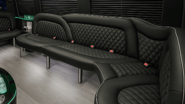 Interior of Warren Party Bus Company's 14 Passenger Sprinter Limousine in Dearborn