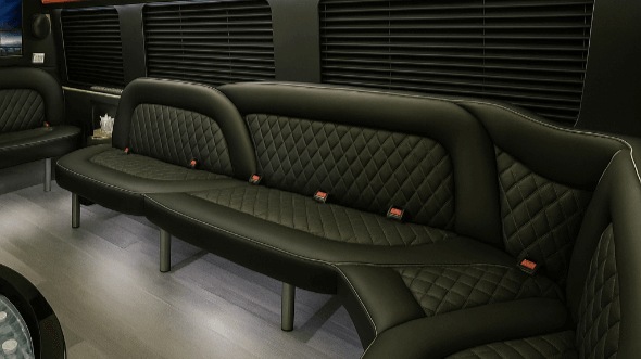 Interior of Warren Party Bus Company's 15 Passenger Party Bus in Dearborn