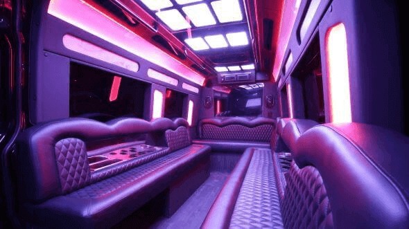 15 passenger party bus interior