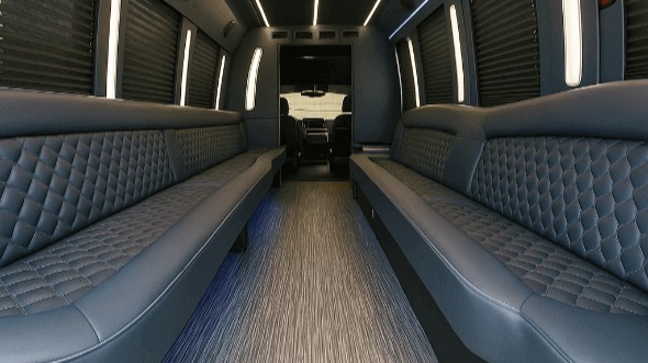 Interior of Warren Party Bus Company's 20 Passenger Party Bus in Royal Oak