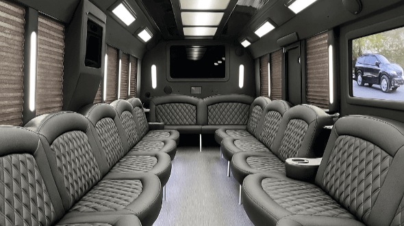 Interior of Warren Party Bus Company's 25 Passenger Party Bus in St Clair Shores