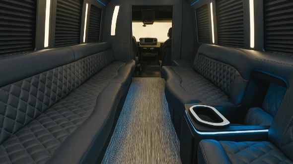 Interior of Warren Party Bus Company's 30 Passenger Party Bus in Rochester Hills