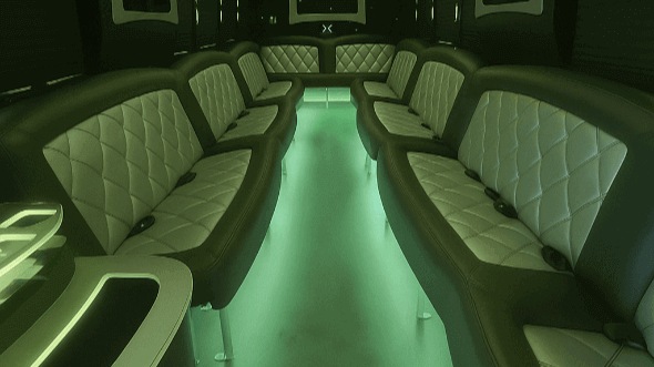 Interior of Warren Party Bus Company's 30 Passenger Party Bus in Royal Oak