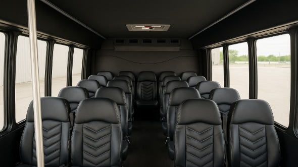 Interior of Warren Party Bus Company's 35 Passenger Mini Bus in Warren