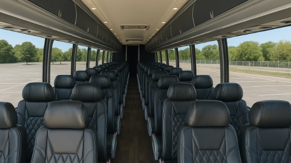 Interior of Warren Party Bus Company's 40 Passenger Charter Bus in Warren