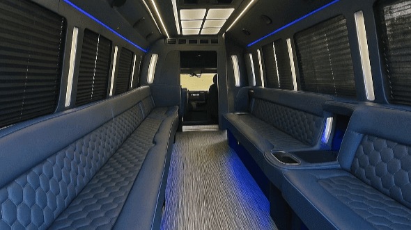 Interior of Warren Party Bus Company's 40 Passenger Party Bus in St Clair Shores
