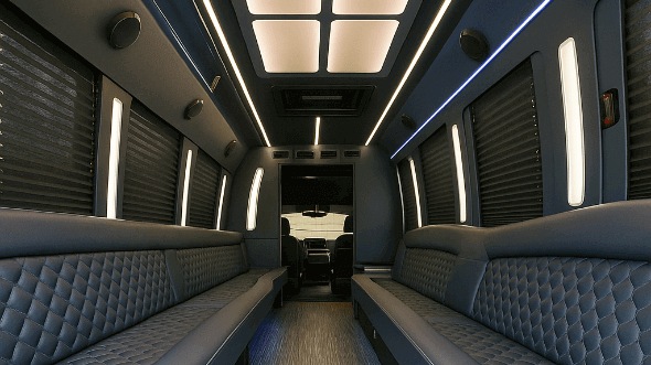 Interior of Warren Party Bus Company's 40 Passenger Party Bus in Troy
