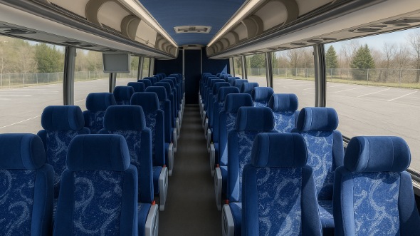 Interior of Warren Party Bus Company's 44 Passenger Charter Bus in Warren