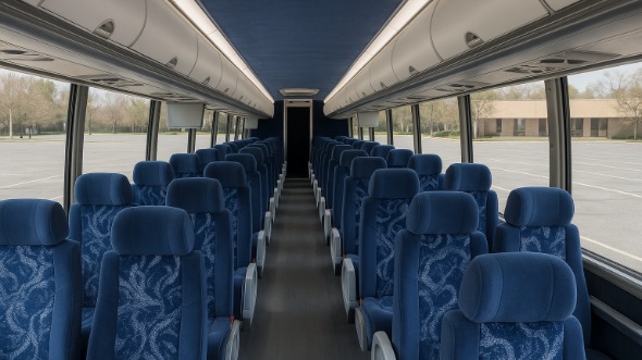 Interior of Warren Party Bus Company's 45 Passenger Charter Bus in Warren
