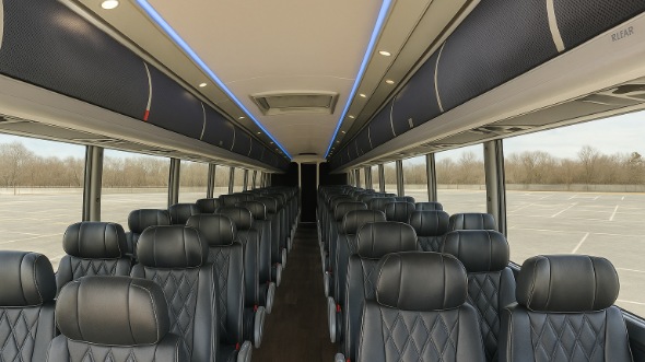 Interior of Warren Party Bus Company's 47 Passenger Charter Bus in Warren