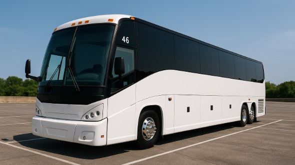 Exterior of Warren Party Bus Company's 47 Passenger Charter Bus in Warren