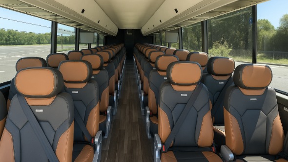 Interior of Warren Party Bus Company's 48 Passenger Charter Bus in Warren