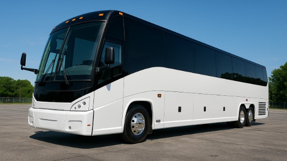 Exterior of Warren Party Bus Company's 48 Passenger Charter Bus in Warren