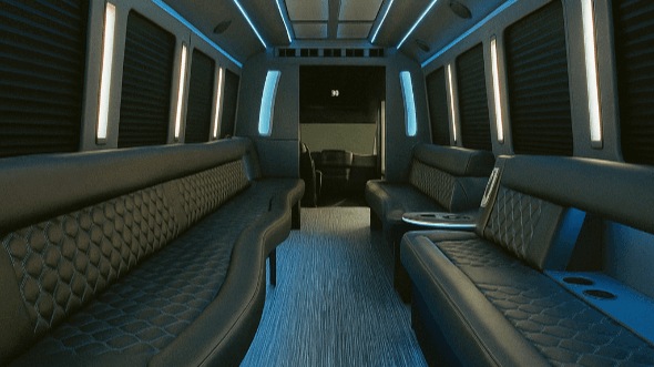 Interior of Warren Party Bus Company's 50 Passenger Party Bus in St Clair Shores