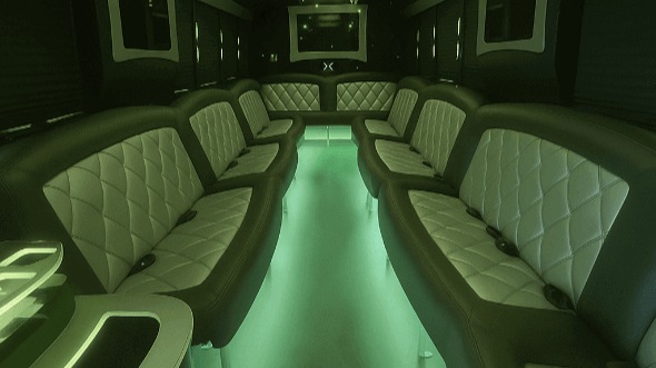 Interior of Warren Party Bus Company's 50 Passenger Party Bus in Warren