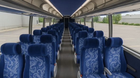 Interior of Warren Party Bus Company's 55 Passenger Charter Bus in Warren