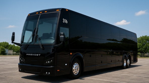 Exterior of Warren Party Bus Company's 56 Passenger Charter Bus in Warren