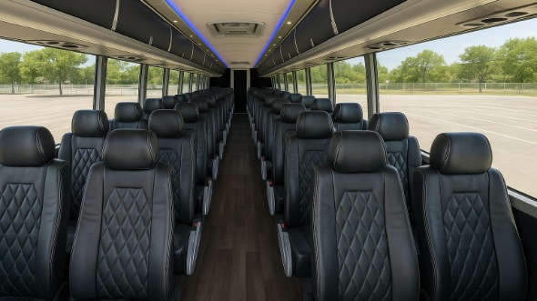 Interior of Warren Party Bus Company's ADA Charter Bus in Warren