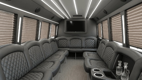 warren 40 passenger party bus interior